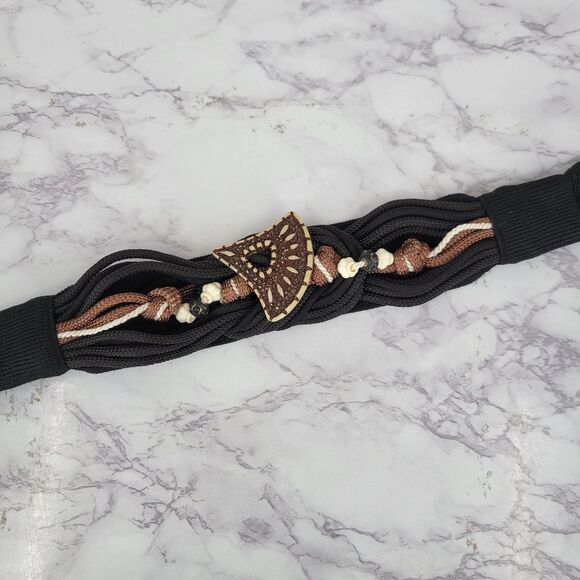 Black and Brown Beaded Headband Or Belt - Picture 12 of 14